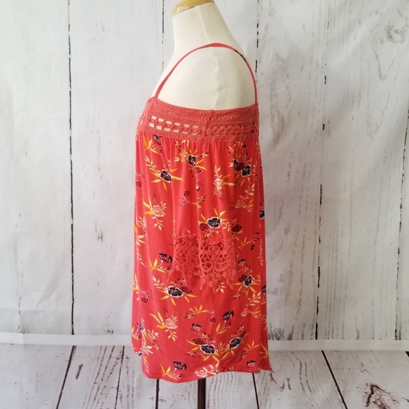 RUE21 Orange Off the Shoulders Knit Floral… - Picture 3 of 7